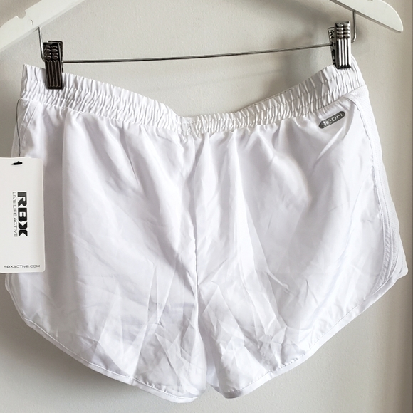 RBX Athletic White Shorts Panty Lined Wicking Flexibility Fade Resistant W-M NWT - Picture 2 of 11